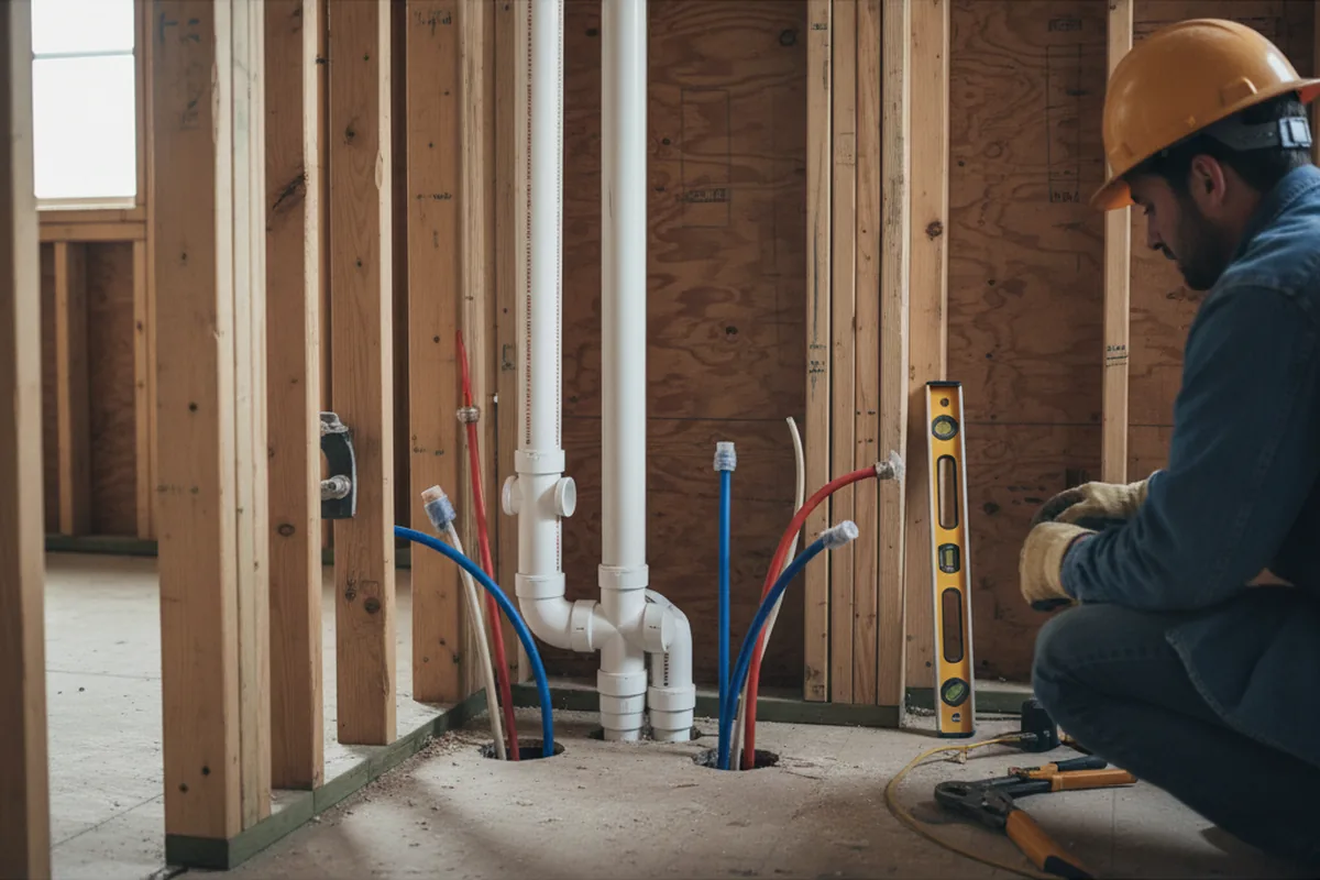 Drain and supply rough-in during Drain Cleaning in Wyoming