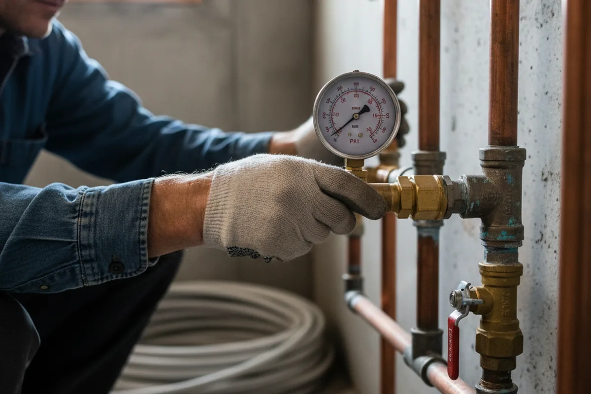 Pressure testing a repaired line during Water Line Repair in Wyoming